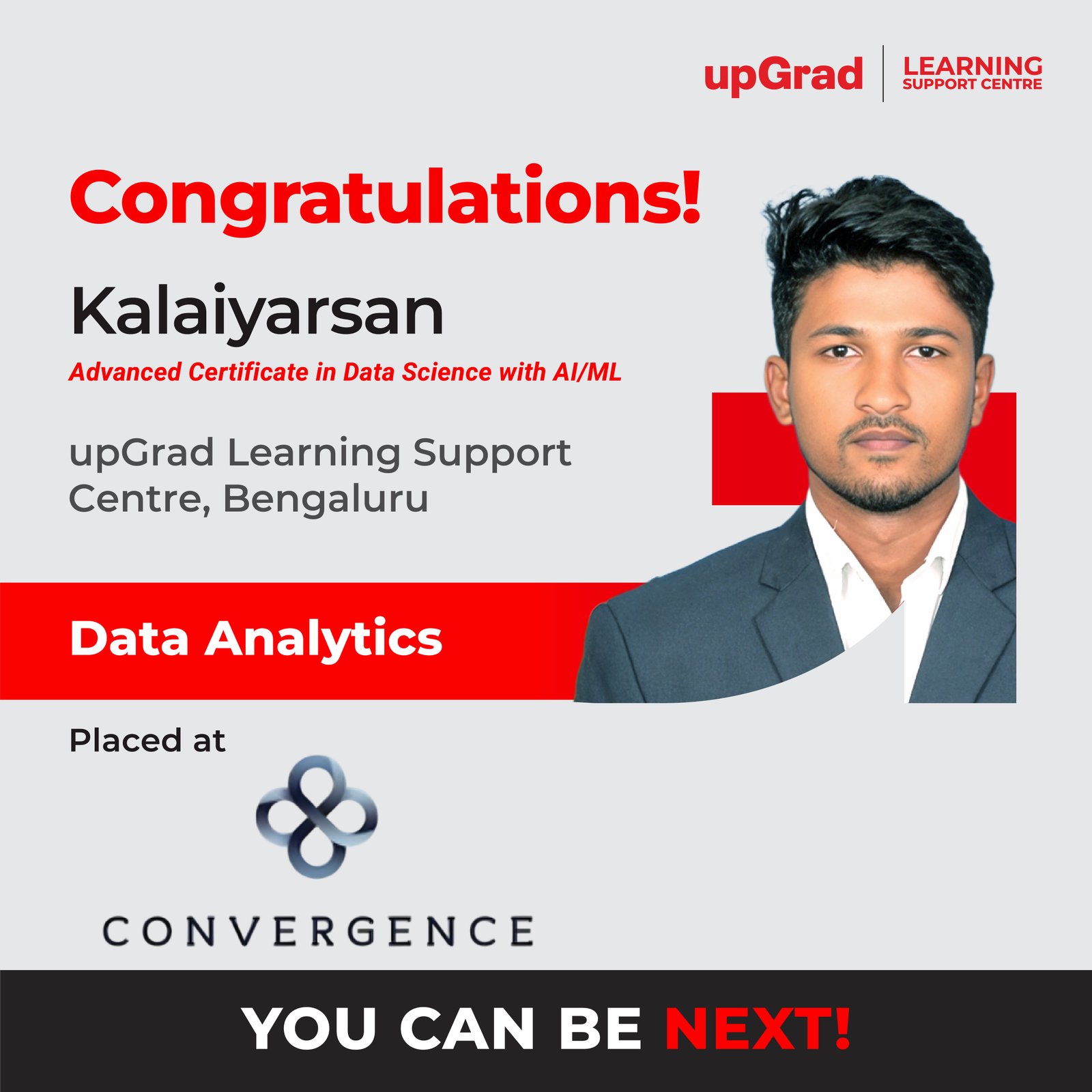 Kalaiyarsan placed at CONVERGENCE